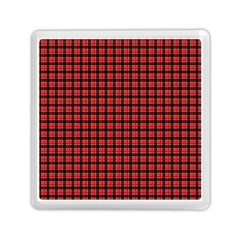 Red Plaid Memory Card Reader (square)  by PhotoNOLA