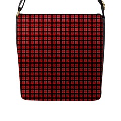 Red Plaid Flap Messenger Bag (l)  by PhotoNOLA