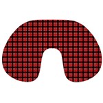 Red Plaid Travel Neck Pillows Front