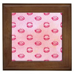 Watercolor Kisses Patterns Framed Tiles by TastefulDesigns