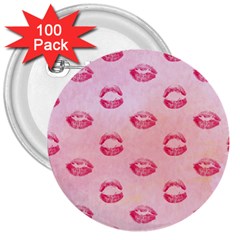 Watercolor Kisses Patterns 3  Buttons (100 Pack) 