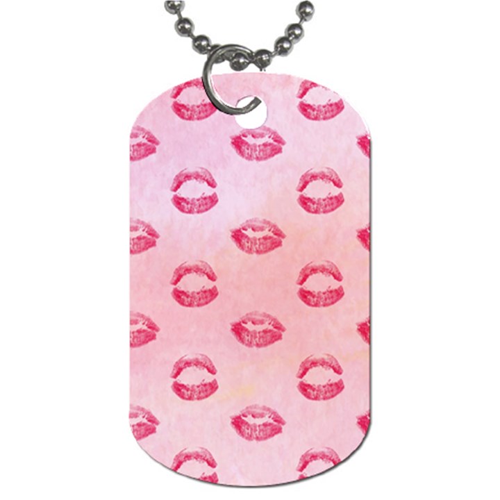 Watercolor Kisses Patterns Dog Tag (Two Sides)