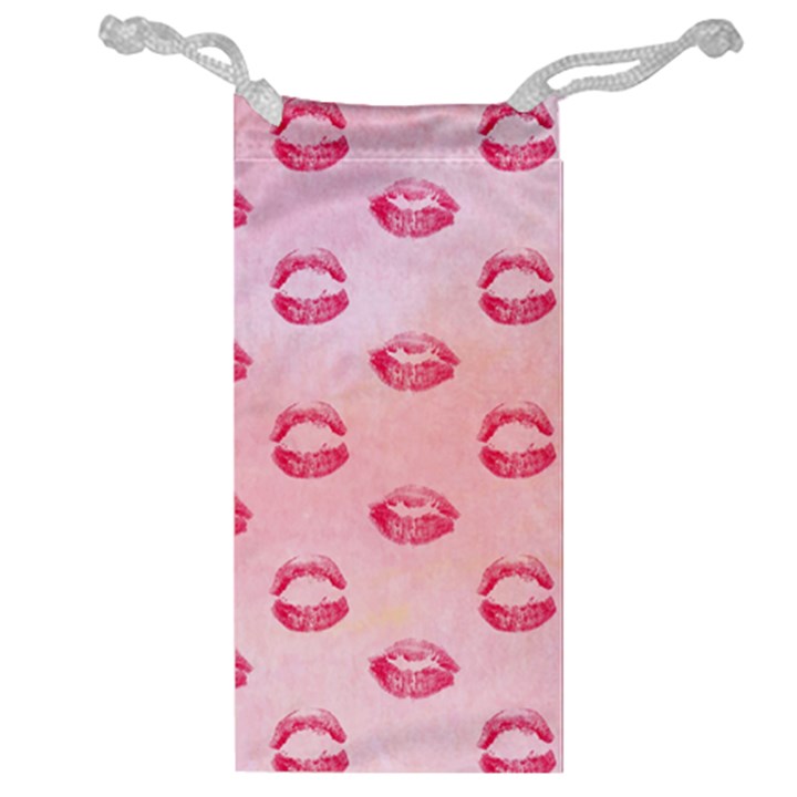 Watercolor Kisses Patterns Jewelry Bag