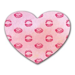 Watercolor Kisses Patterns Heart Mousepads by TastefulDesigns