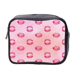 Watercolor Kisses Patterns Mini Toiletries Bag 2-side by TastefulDesigns