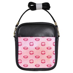 Watercolor Kisses Patterns Girls Sling Bags by TastefulDesigns