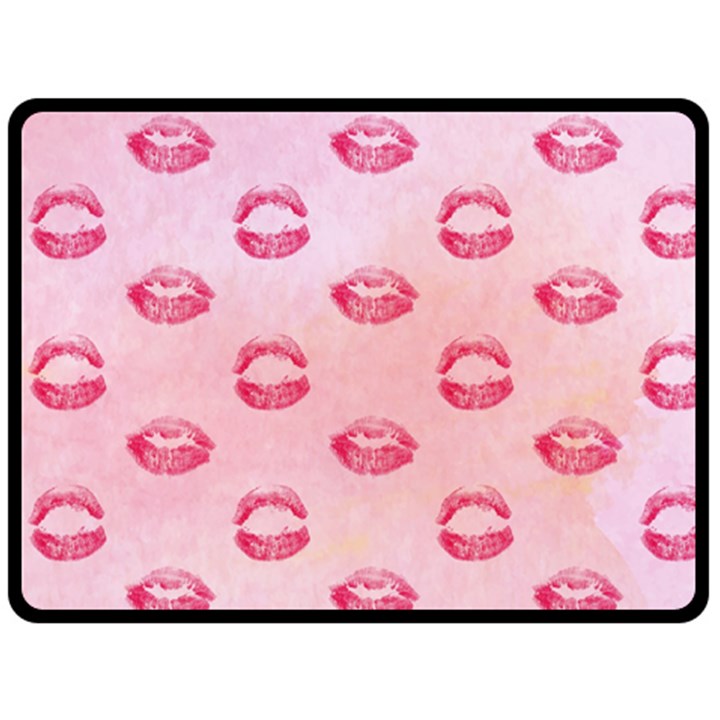 Watercolor Kisses Patterns Fleece Blanket (Large) 