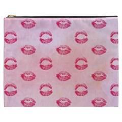 Watercolor Kisses Patterns Cosmetic Bag (xxxl)  by TastefulDesigns