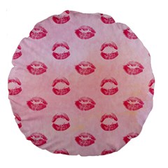 Watercolor Kisses Patterns Large 18  Premium Round Cushions by TastefulDesigns