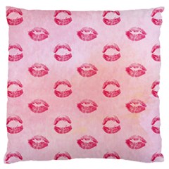 Watercolor Kisses Patterns Large Flano Cushion Case (one Side) by TastefulDesigns