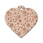 Retro Sketchy Floral Patterns Dog Tag Heart (Two Sides) Front