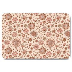 Retro Sketchy Floral Patterns Large Doormat  by TastefulDesigns