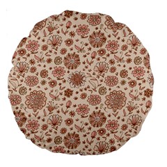 Retro Sketchy Floral Patterns Large 18  Premium Round Cushions by TastefulDesigns