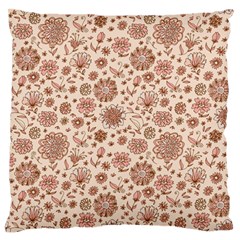 Retro Sketchy Floral Patterns Large Flano Cushion Case (one Side) by TastefulDesigns