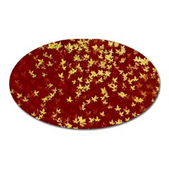 Background Design Leaves Pattern Oval Magnet by Simbadda