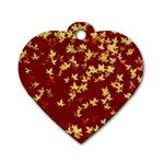 Background Design Leaves Pattern Dog Tag Heart (Two Sides) Back