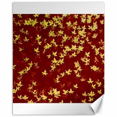 Background Design Leaves Pattern Canvas 11  X 14   by Simbadda