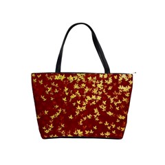 Background Design Leaves Pattern Shoulder Handbags by Simbadda