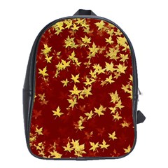 Background Design Leaves Pattern School Bags (xl)  by Simbadda