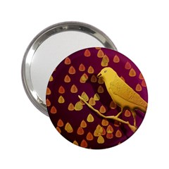 Bird Design Wall Golden Color 2 25  Handbag Mirrors