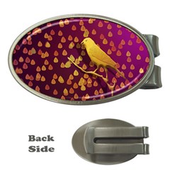 Bird Design Wall Golden Color Money Clips (oval)  by Simbadda