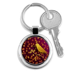 Bird Design Wall Golden Color Key Chains (round)  by Simbadda