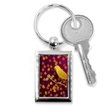 Bird Design Wall Golden Color Key Chains (Rectangle)  Front