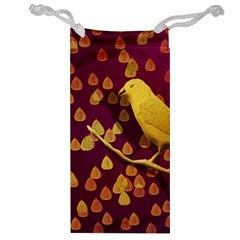 Bird Design Wall Golden Color Jewelry Bag by Simbadda