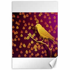 Bird Design Wall Golden Color Canvas 20  X 30   by Simbadda