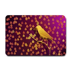 Bird Design Wall Golden Color Small Doormat  by Simbadda