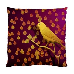 Bird Design Wall Golden Color Standard Cushion Case (one Side) by Simbadda