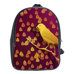 Bird Design Wall Golden Color School Bags(large)  by Simbadda