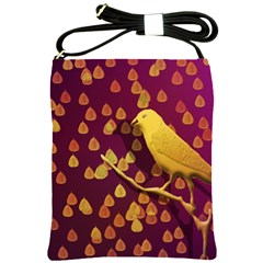 Bird Design Wall Golden Color Shoulder Sling Bags by Simbadda