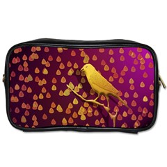 Bird Design Wall Golden Color Toiletries Bags 2-side by Simbadda