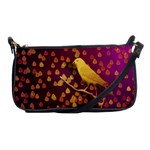 Bird Design Wall Golden Color Shoulder Clutch Bags Front