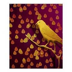 Bird Design Wall Golden Color Shower Curtain 60  X 72  (medium)  by Simbadda