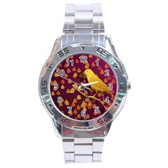 Bird Design Wall Golden Color Stainless Steel Analogue Watch by Simbadda