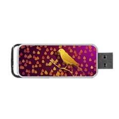 Bird Design Wall Golden Color Portable Usb Flash (one Side) by Simbadda