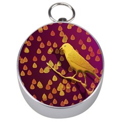 Bird Design Wall Golden Color Silver Compasses by Simbadda