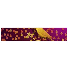 Bird Design Wall Golden Color Flano Scarf (small) by Simbadda