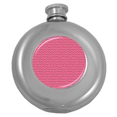 Background Letters Decoration Round Hip Flask (5 Oz) by Simbadda