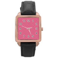 Background Letters Decoration Rose Gold Leather Watch  by Simbadda