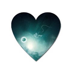 Astronaut Space Travel Gravity Heart Magnet by Simbadda