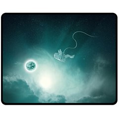 Astronaut Space Travel Gravity Double Sided Fleece Blanket (medium)  by Simbadda