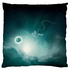 Astronaut Space Travel Gravity Large Flano Cushion Case (two Sides) by Simbadda