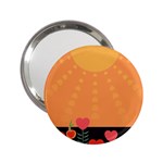 Love Heart Valentine Sun Flowers 2.25  Handbag Mirrors Front