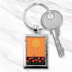 Love Heart Valentine Sun Flowers Key Chains (rectangle)  by Simbadda