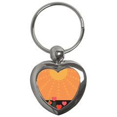 Love Heart Valentine Sun Flowers Key Chains (heart)  by Simbadda