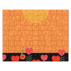 Love Heart Valentine Sun Flowers Rectangular Jigsaw Puzzl by Simbadda