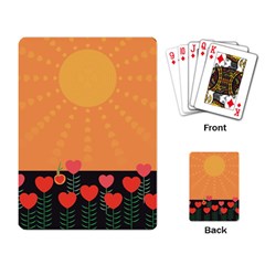 Love Heart Valentine Sun Flowers Playing Card by Simbadda